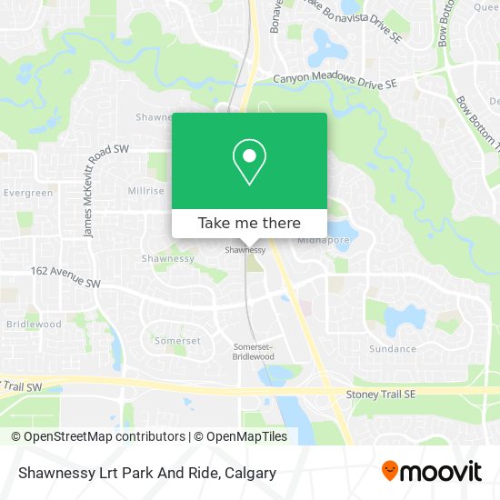 Shawnessy Lrt Park And Ride map