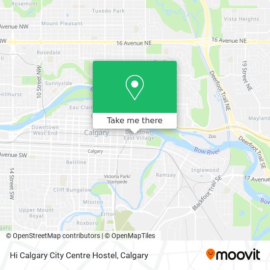 Hi Calgary City Centre Hostel map