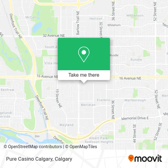 Pure Casino Calgary map