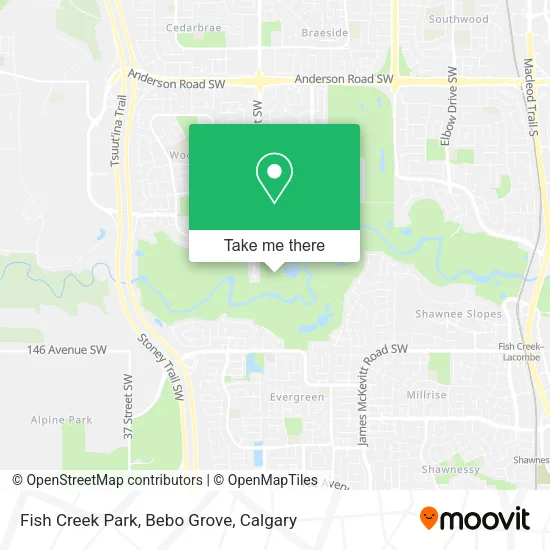Fish Creek Park, Bebo Grove map