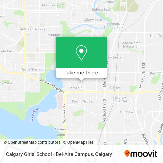 Calgary Girls' School - Bel-Aire Campus map