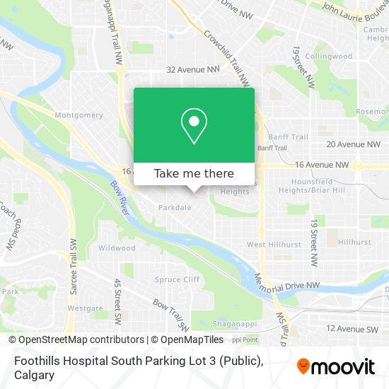 Foothills Hospital South Parking Lot 3 (Public) map