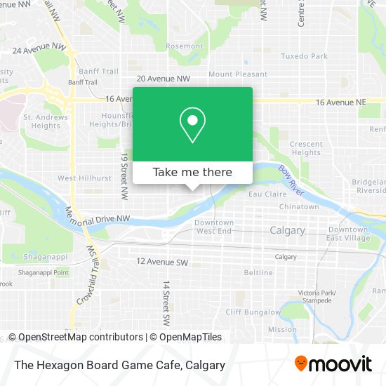 The Hexagon Board Game Cafe map