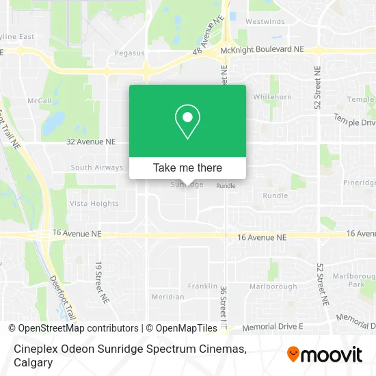 Cineplex Odeon Sunridge Spectrum Cinemas map