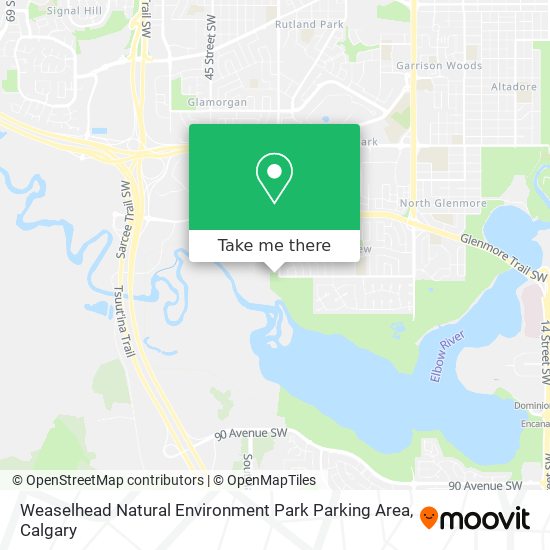 Weaselhead Natural Environment Park Parking Area map