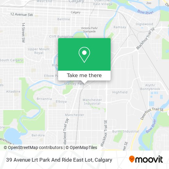 39 Avenue Lrt Park And Ride East Lot map