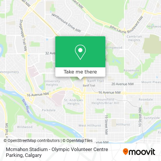 Mcmahon Stadium - Olympic Volunteer Centre Parking plan