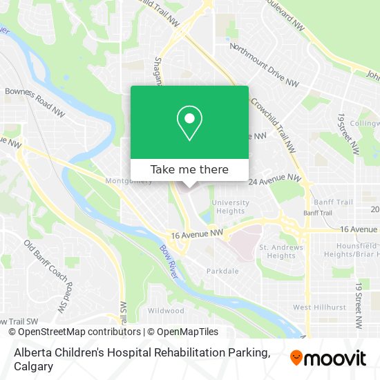 Alberta Children's Hospital Rehabilitation Parking map