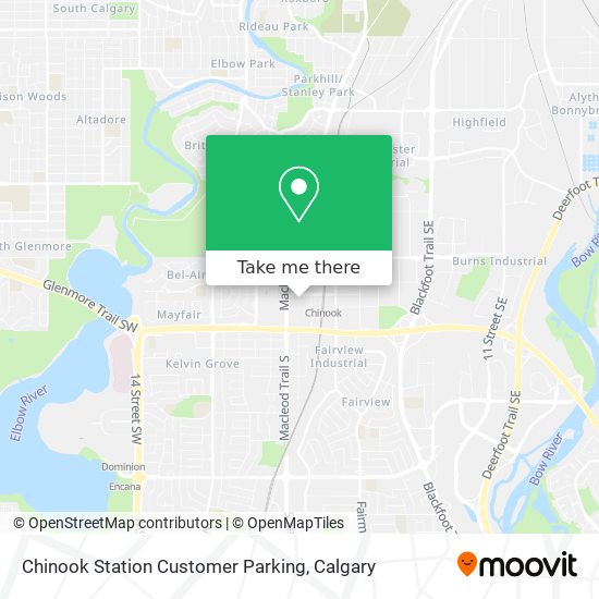 Chinook Station Customer Parking map