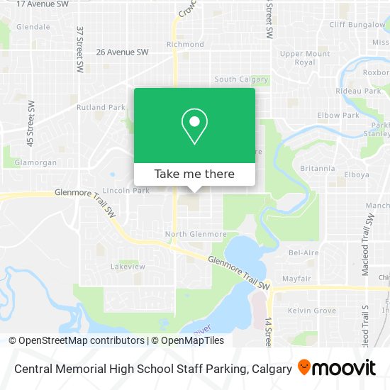 Central Memorial High School Staff Parking map