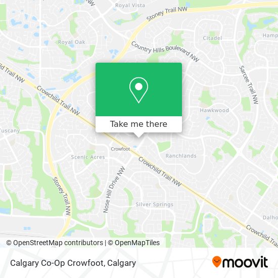 Calgary Co-Op Crowfoot map