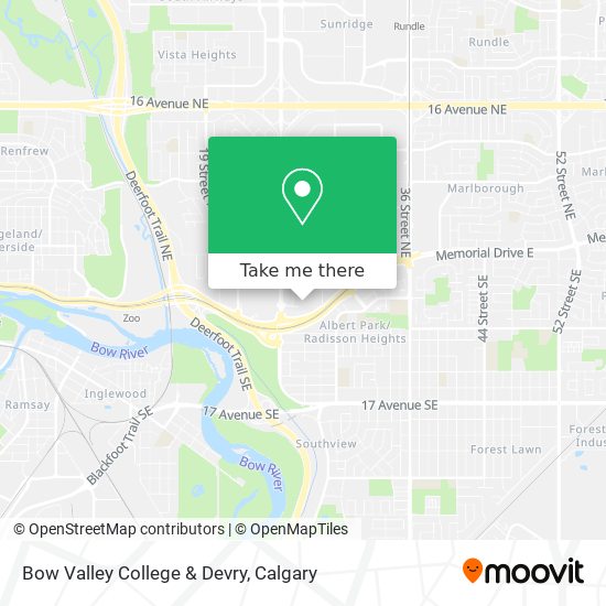 Bow Valley College & Devry map