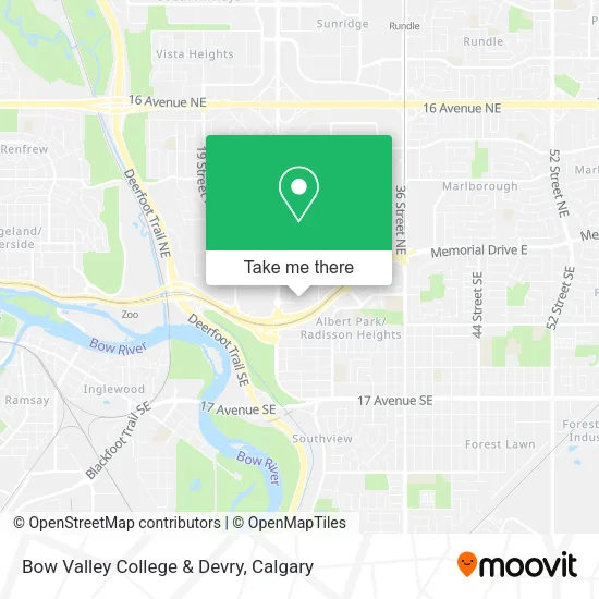 Bow Valley College & Devry map