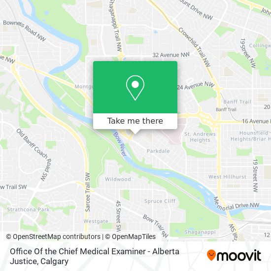 Office Of the Chief Medical Examiner - Alberta Justice map