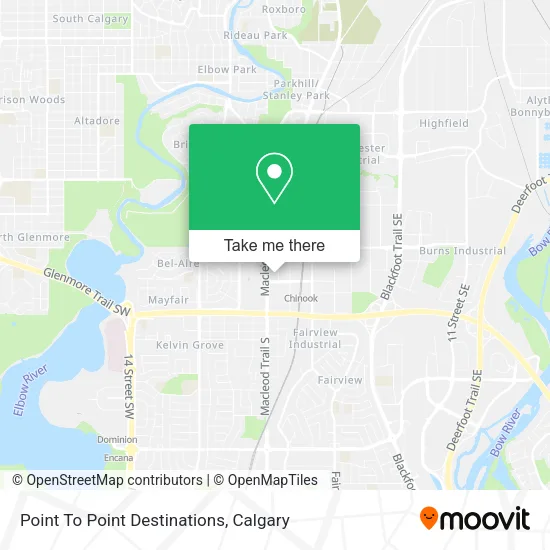Point To Point Destinations map