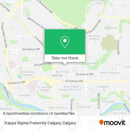 Kappa Sigma Fraternity Calgary map