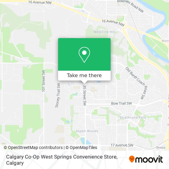 Calgary Co-Op West Springs Convenience Store map