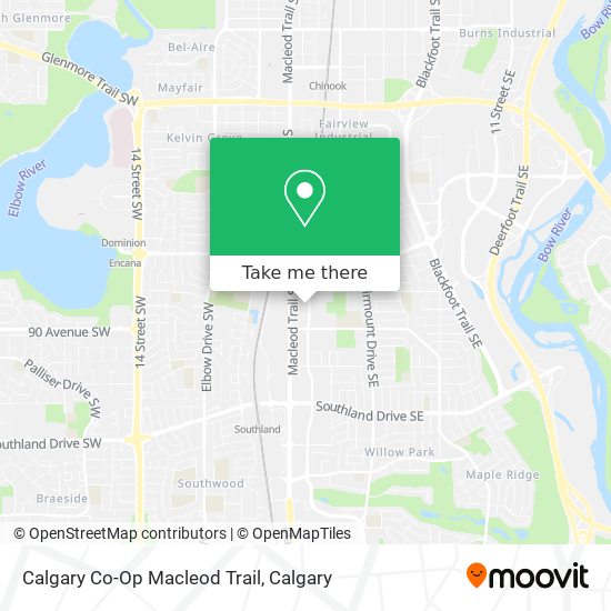 Calgary Co-Op Macleod Trail map