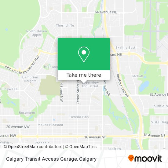 Calgary Transit Access Garage map