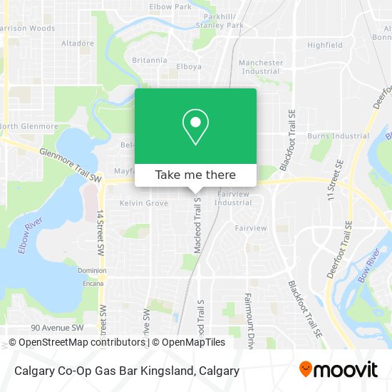 Calgary Co-Op Gas Bar Kingsland map