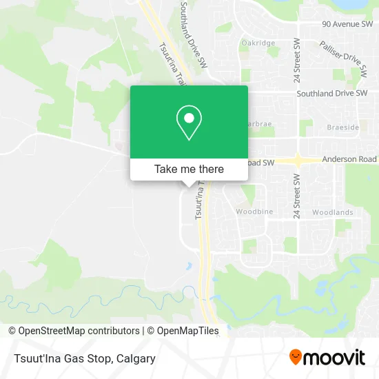 Tsuut'Ina Gas Stop map