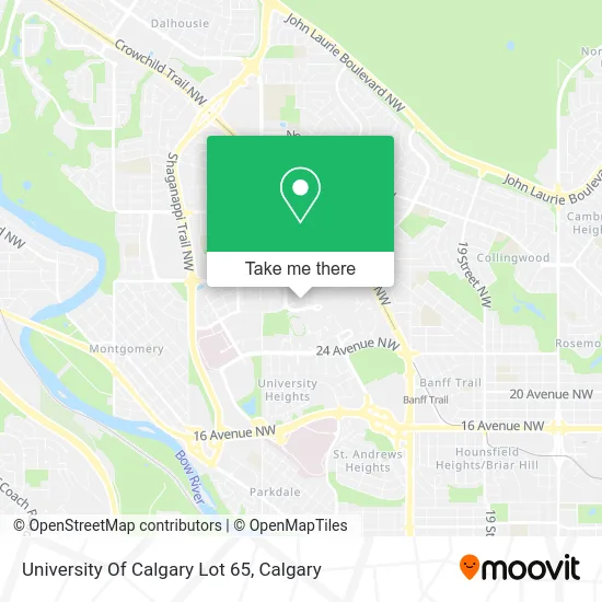 University Of Calgary Lot 65 map