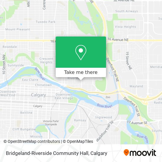 Bridgeland-Riverside Community Hall map