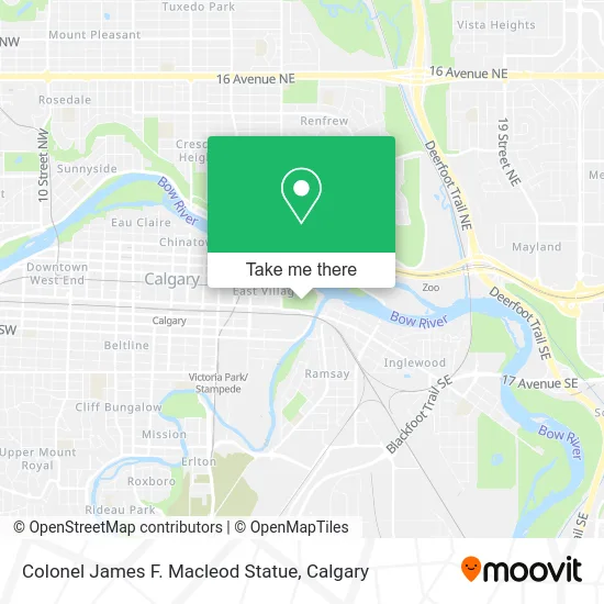 Colonel James F. Macleod Statue map