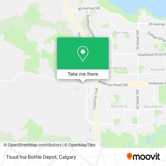 Tsuut'Ina Bottle Depot map