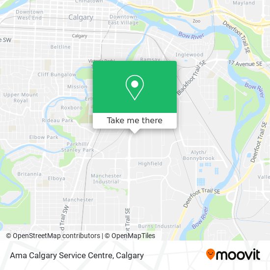 Ama Calgary Service Centre map