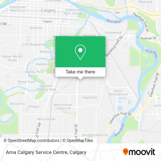 Ama Calgary Service Centre map