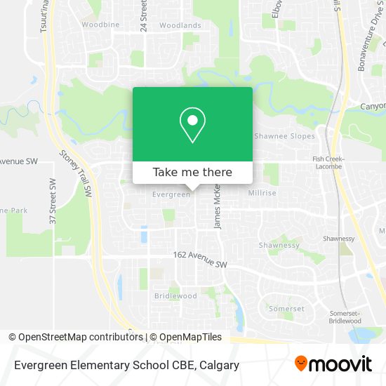 Evergreen Elementary School CBE map