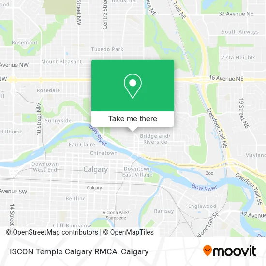 ISCON Temple Calgary RMCA map