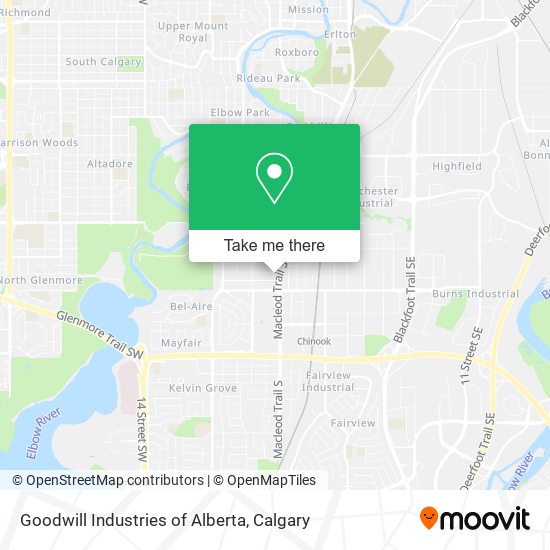 Goodwill Industries of Alberta map