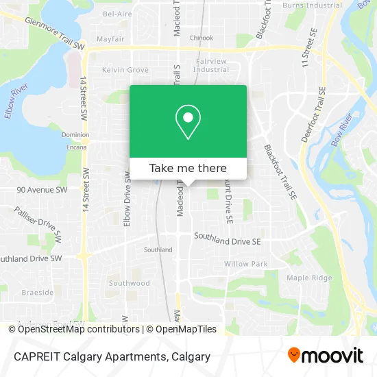 CAPREIT Calgary Apartments map