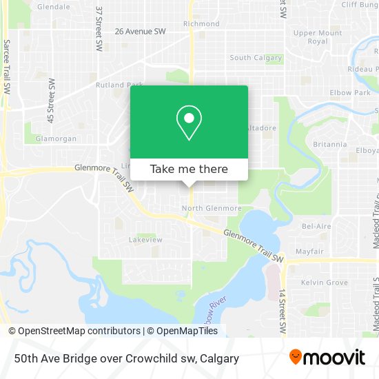 50th Ave Bridge over Crowchild sw map