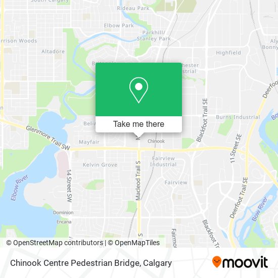 Chinook Centre Pedestrian Bridge map