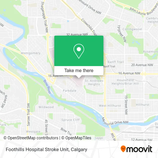 Foothills Hospital Stroke Unit map