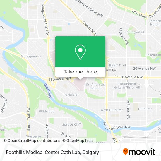 Foothills Medical Center Cath Lab map