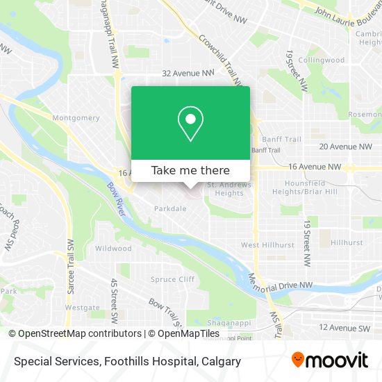 Special Services, Foothills Hospital map