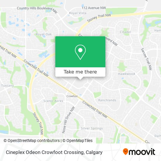 Cineplex Odeon Crowfoot Crossing map