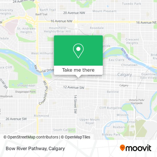 Bow River Pathway map