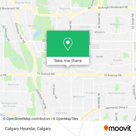 Calgary Hyundai map