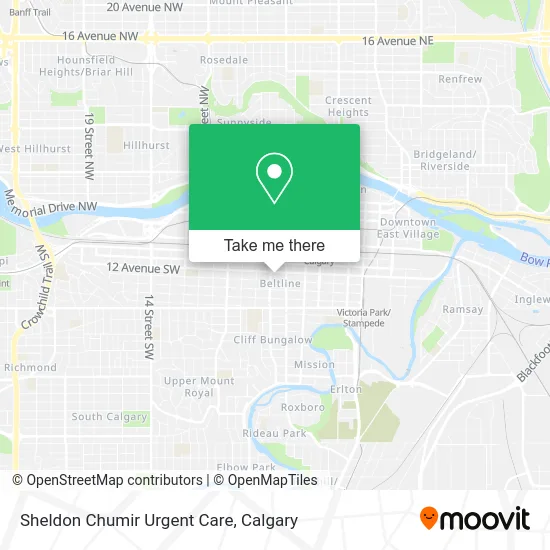 Sheldon Chumir Urgent Care map