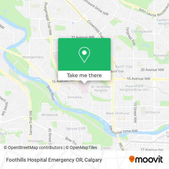 Foothills Hospital Emergency OR map