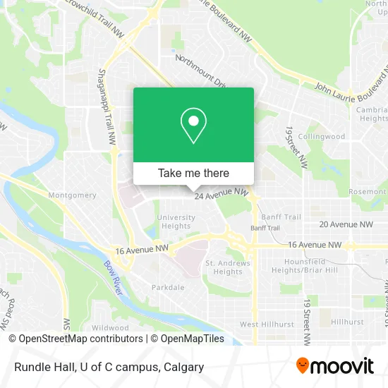 Rundle Hall, U of C campus map