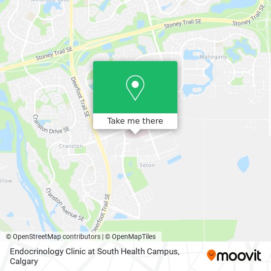 Endocrinology Clinic at South Health Campus plan