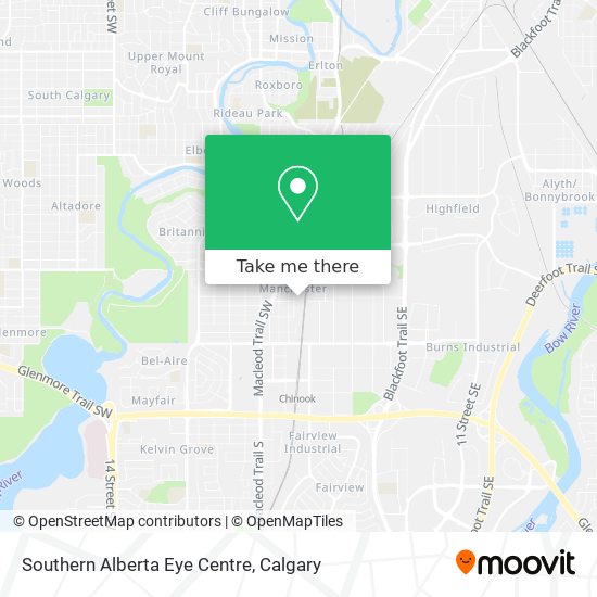 Southern Alberta Eye Centre map