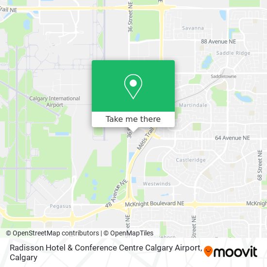 Radisson Hotel & Conference Centre Calgary Airport map