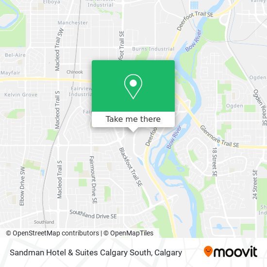 Sandman Hotel & Suites Calgary South map